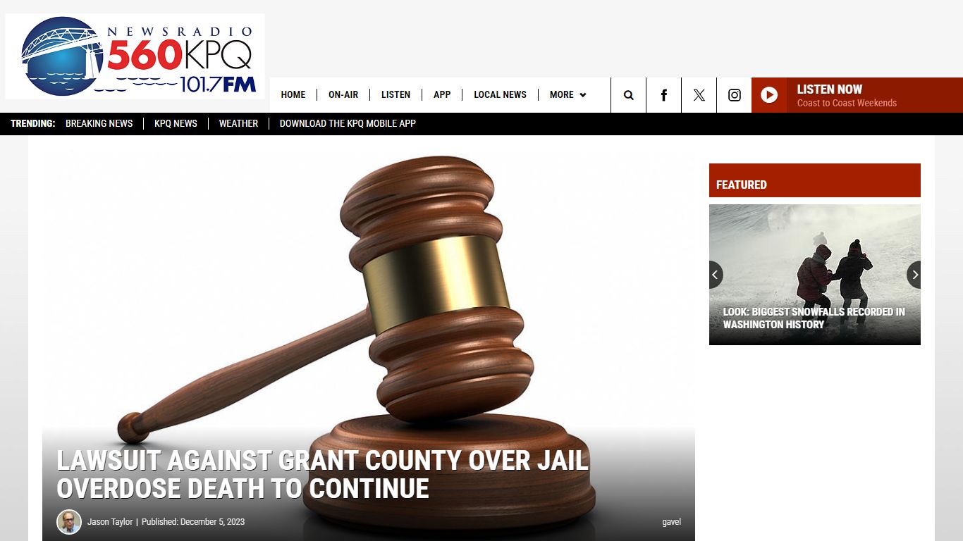 Lawsuit Against Grant County Over Jail Overdose Death to Continue
